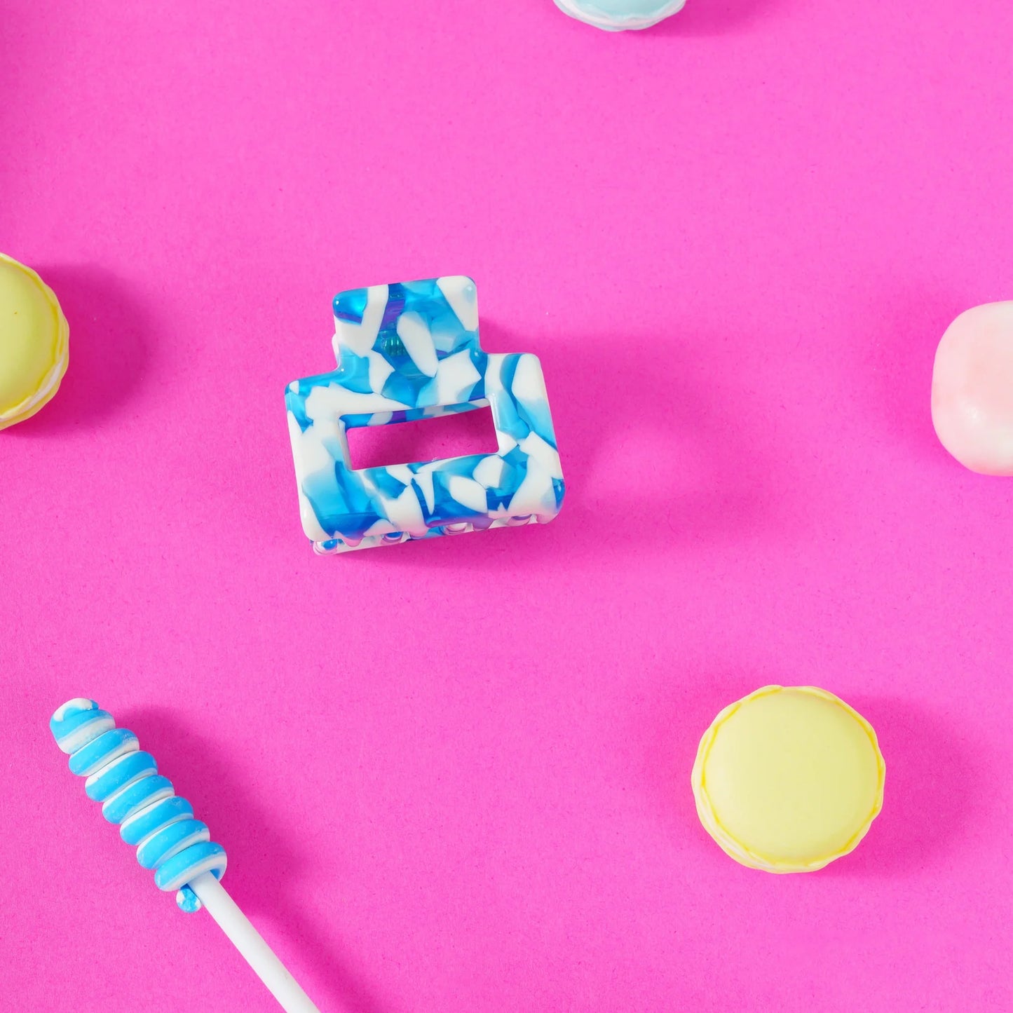 Haarknijper Mini Viv | Blauw/wit gestreept