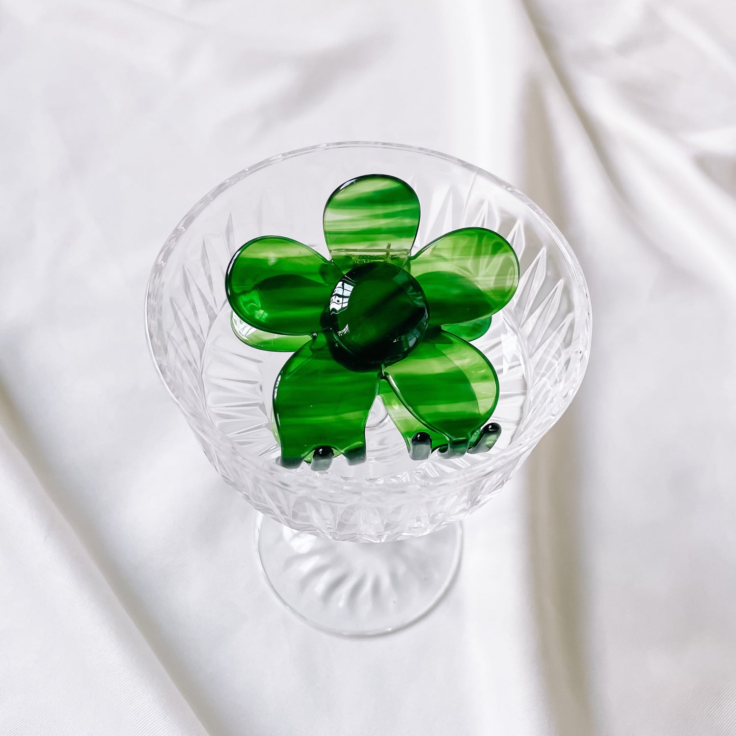 Haarknijper Medium Flower | Groen