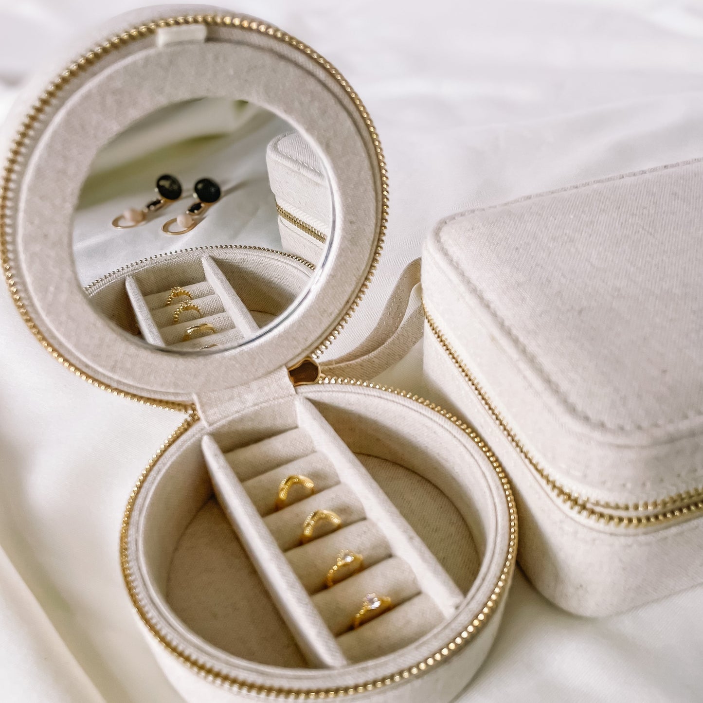 Juwelendoos Rond | Beige
