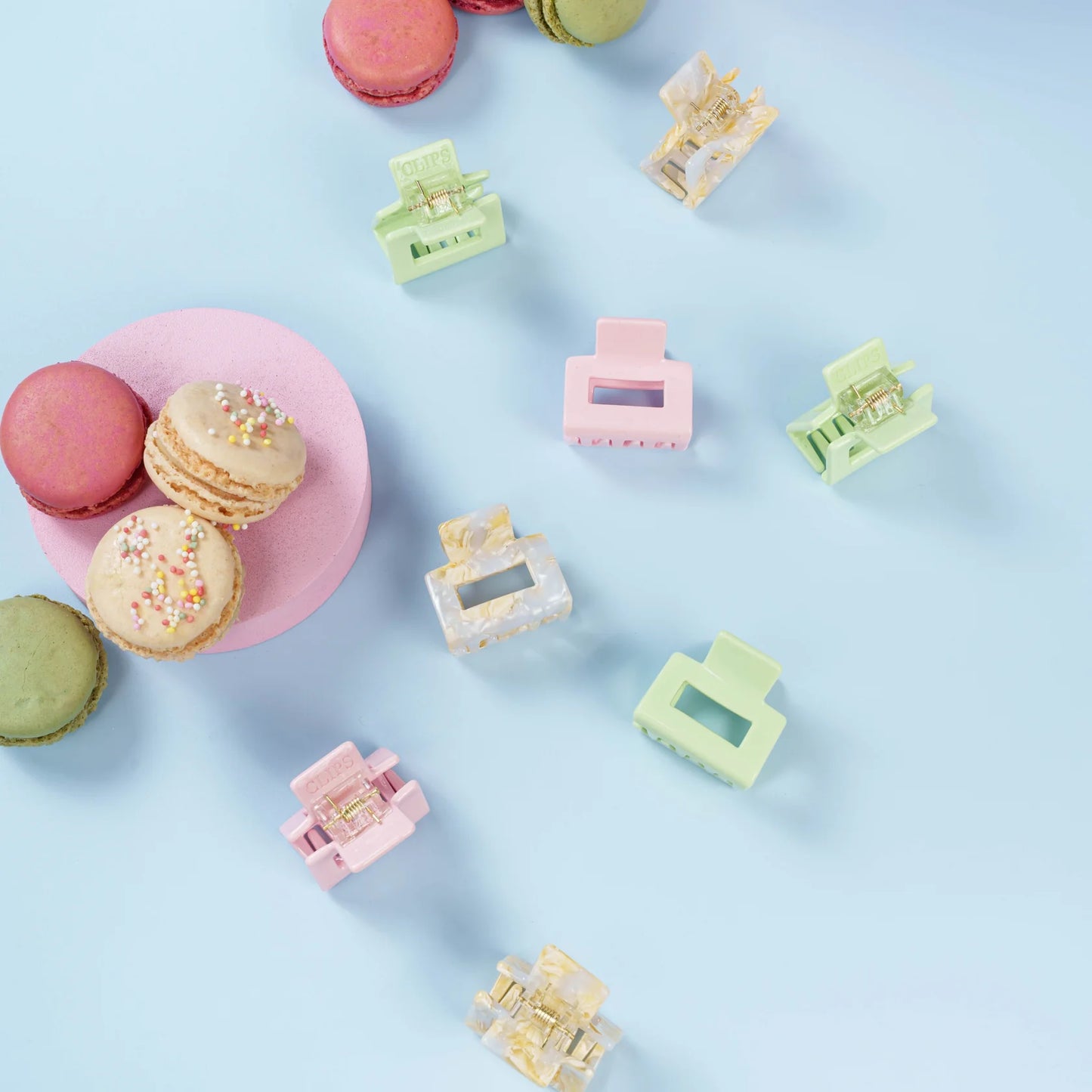 Haarknijper Mini Viv | Marmer botergeel
