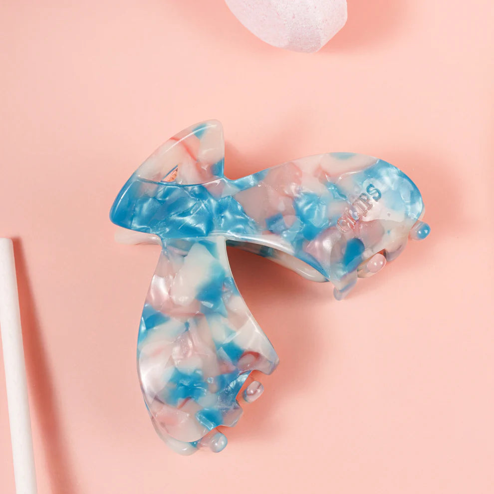 Haarknijper Julia | Marmer blauw/roze