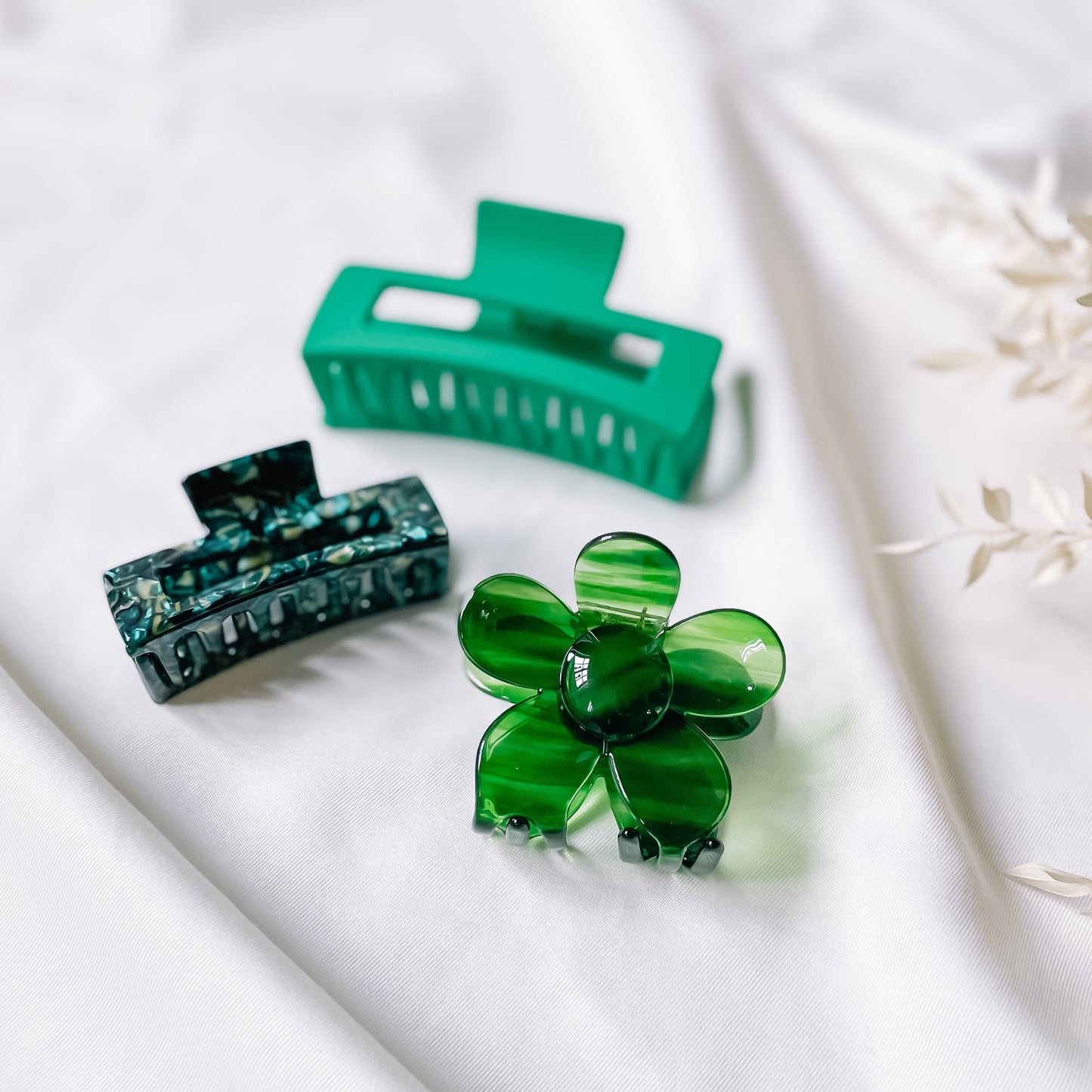 Haarknijper Medium Flower | Groen