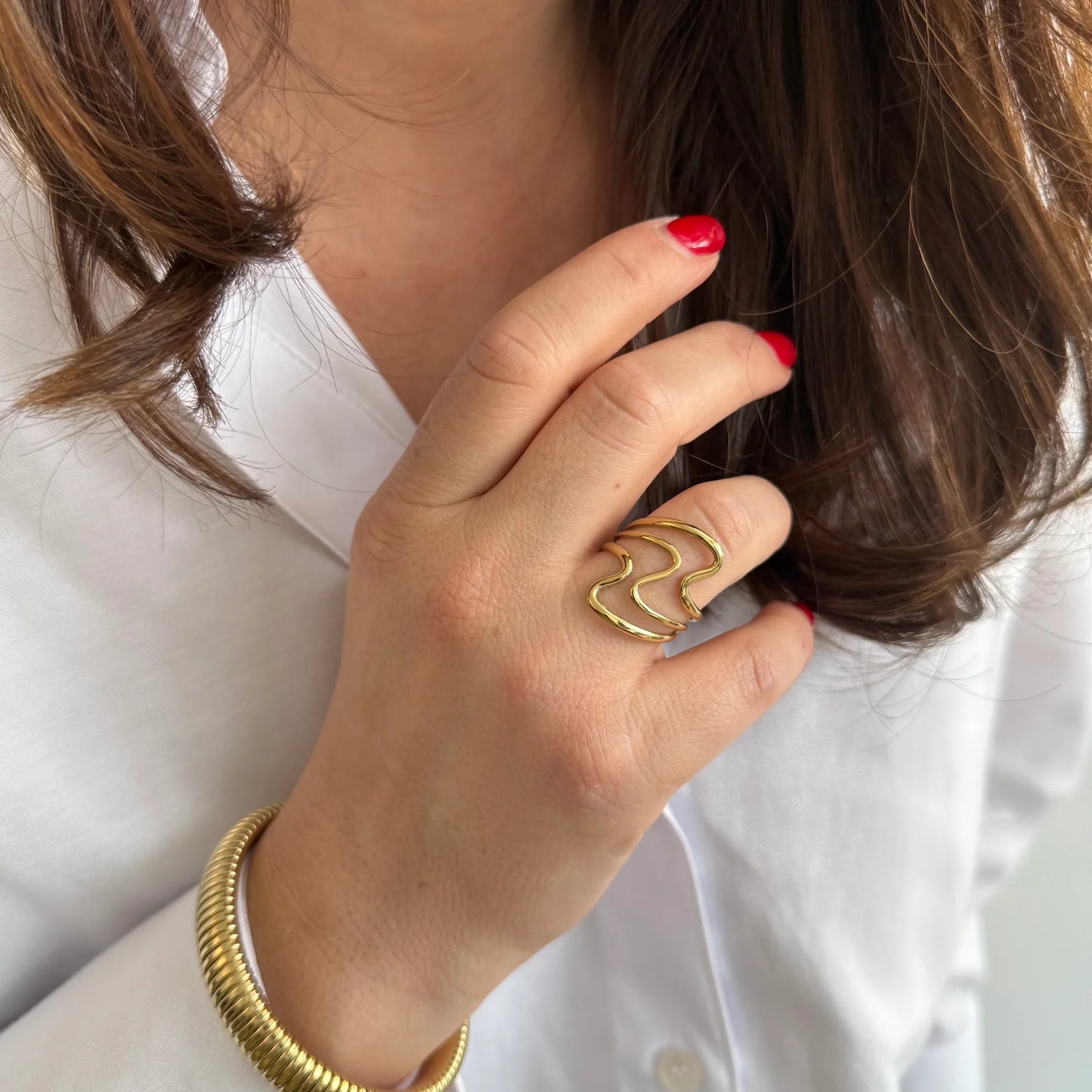 Ring Wavy I Goud