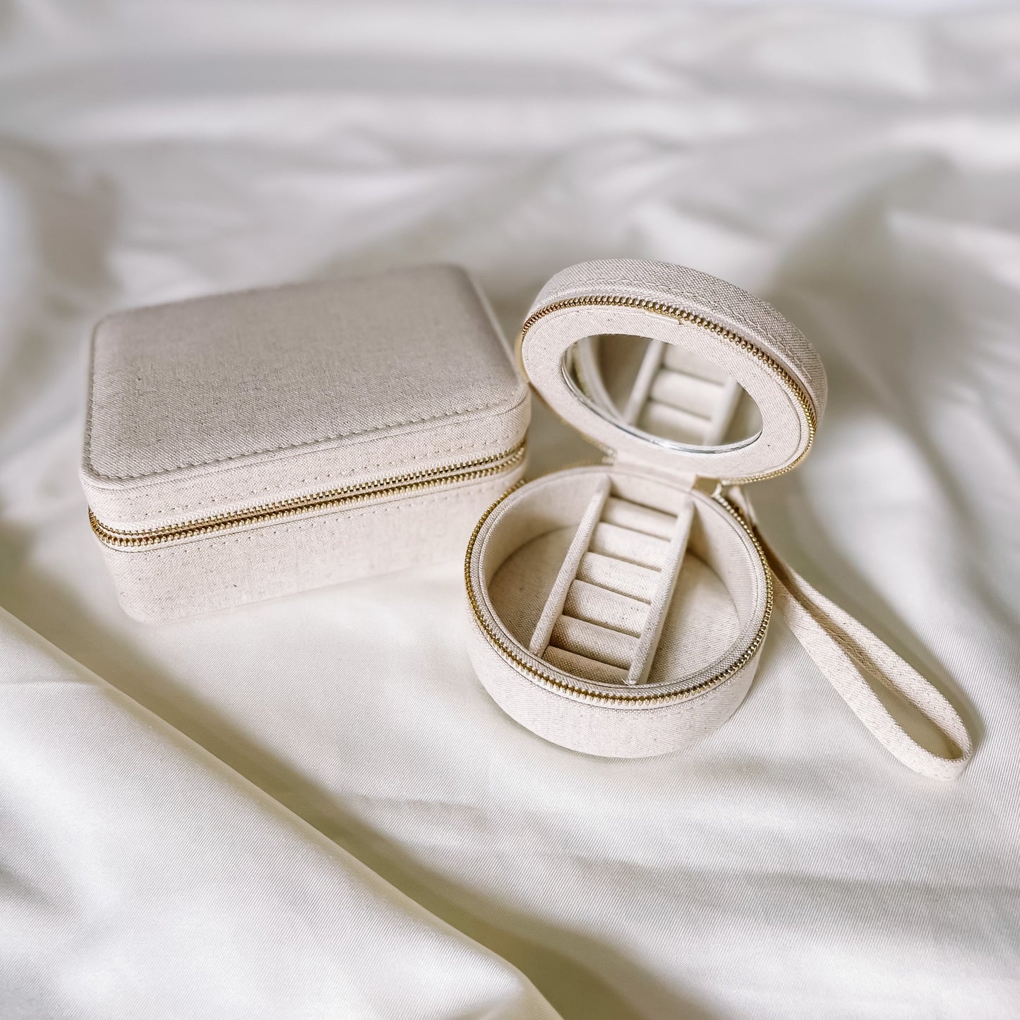 Juwelendoos Rond | Beige