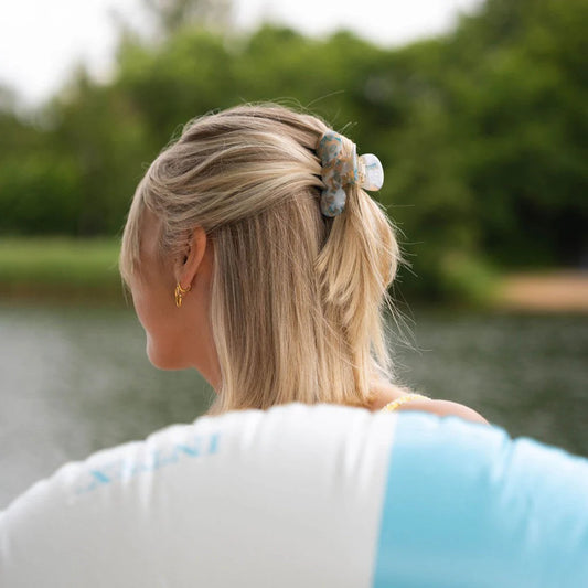 Haarknijper Nomi | Gevlekt blauw wit paars