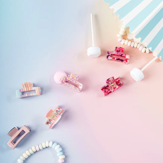 Haarknijper Mini Bo | Gestreept pastel