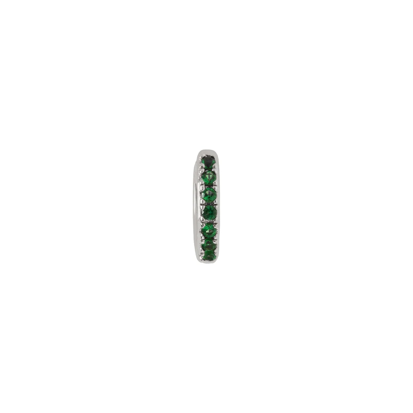 Oorring Single Hoop | Groen / Zilver
