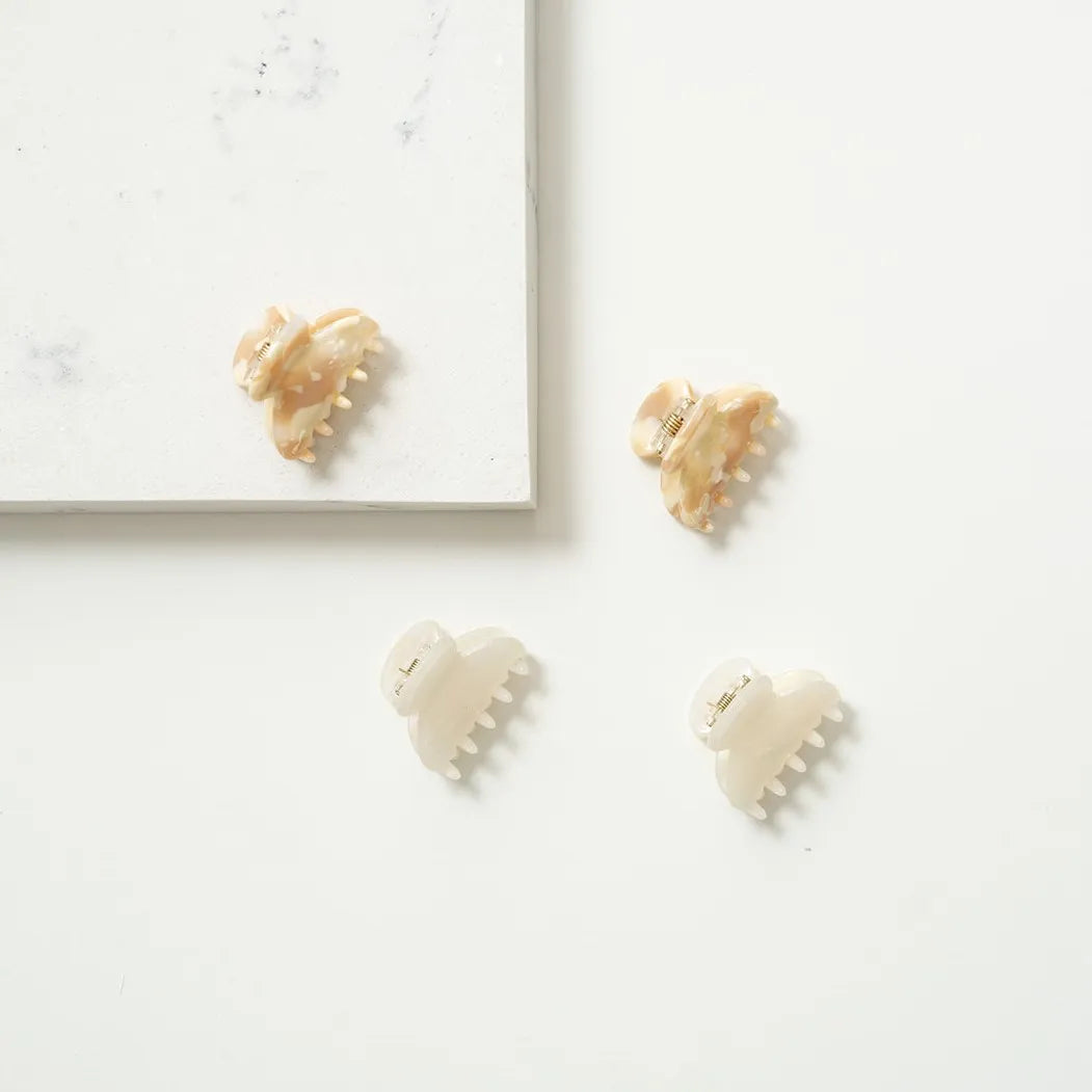 Haarknijper Mini Dot | Marmer Beige