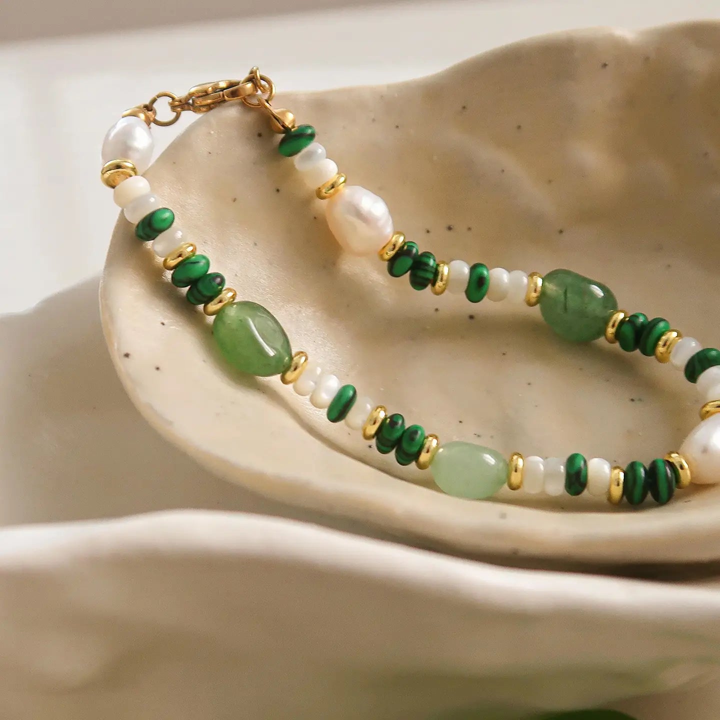 Armband Bohemian Beads Faye Green