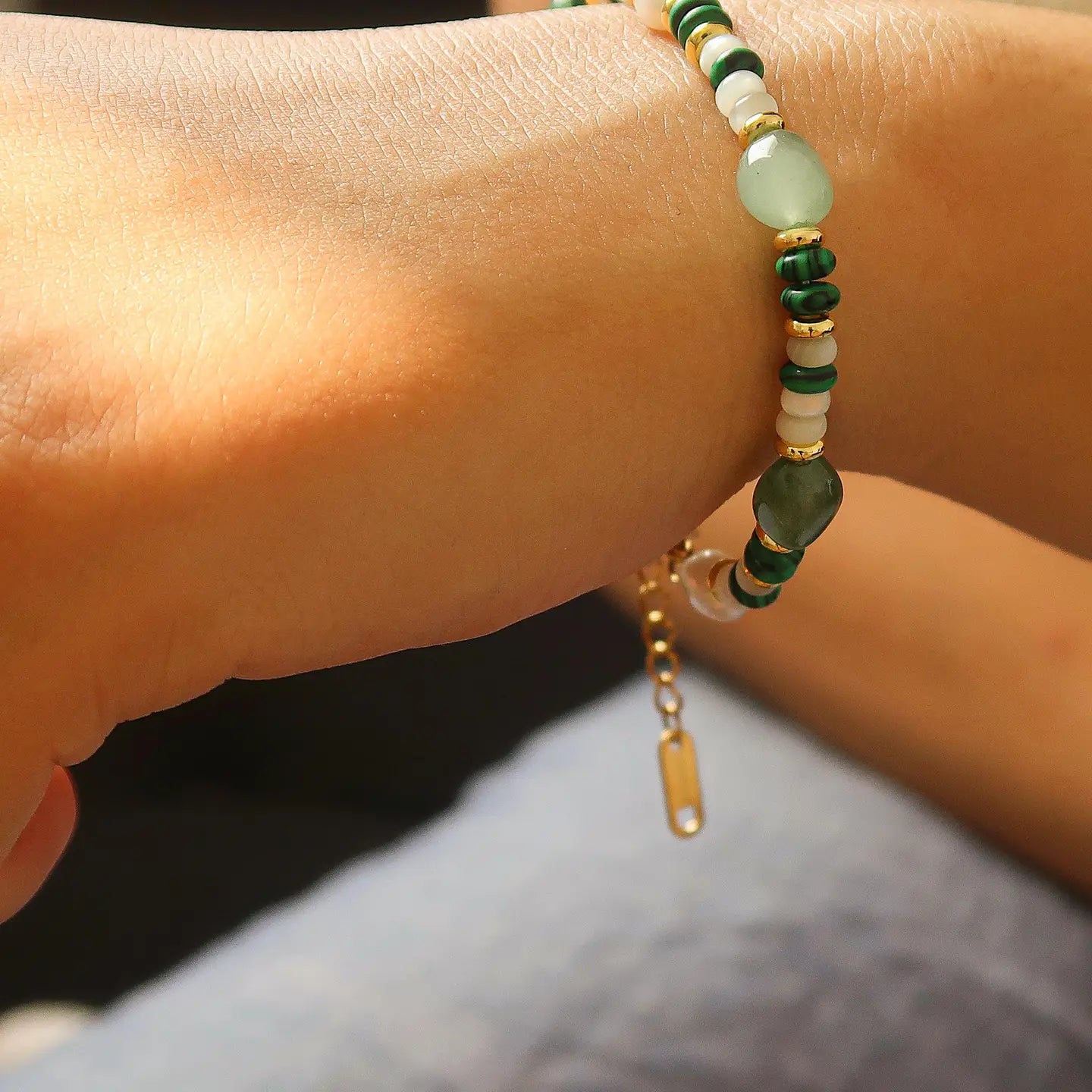 Armband Bohemian Beads Faye Green
