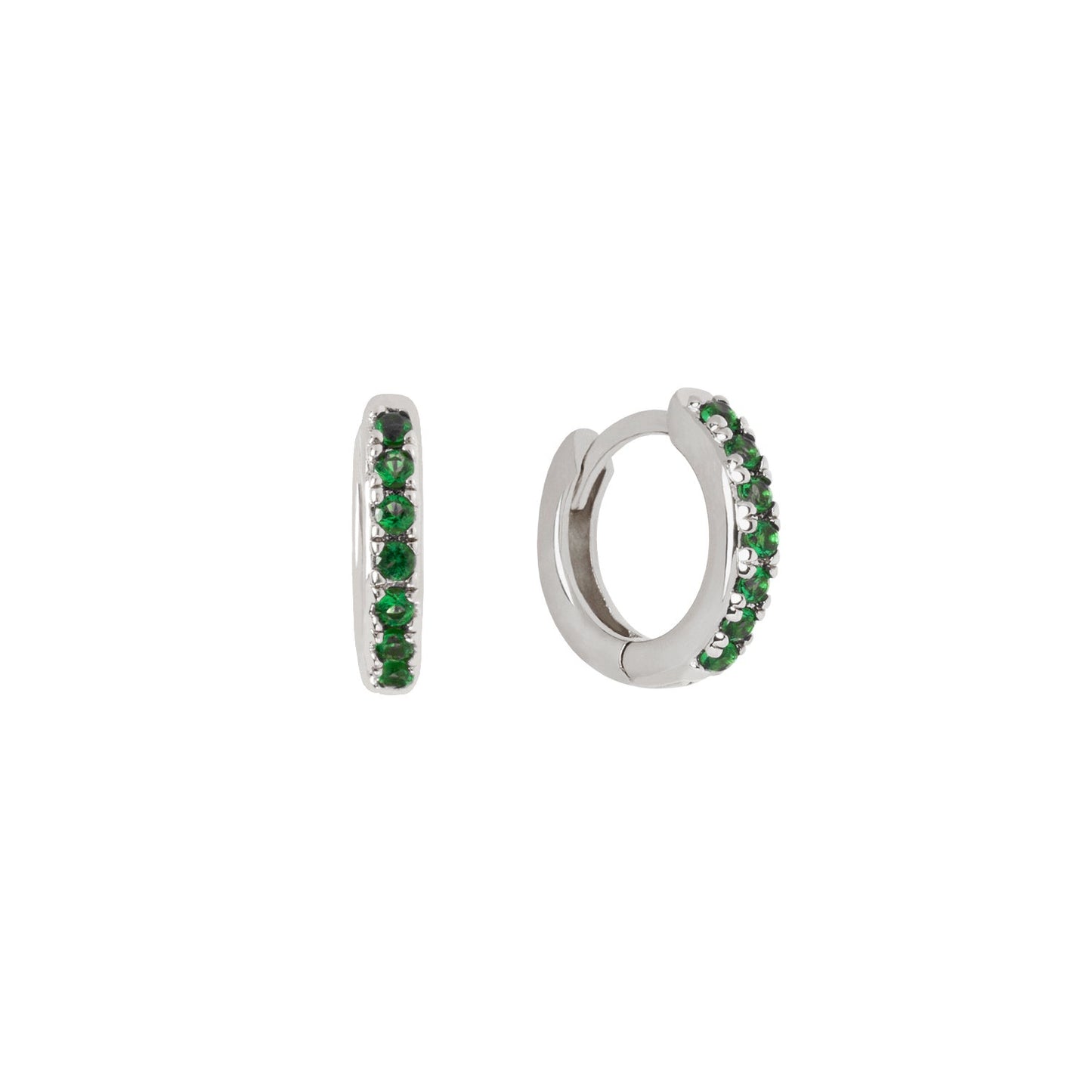 Oorring Emerald Hoops Zilver