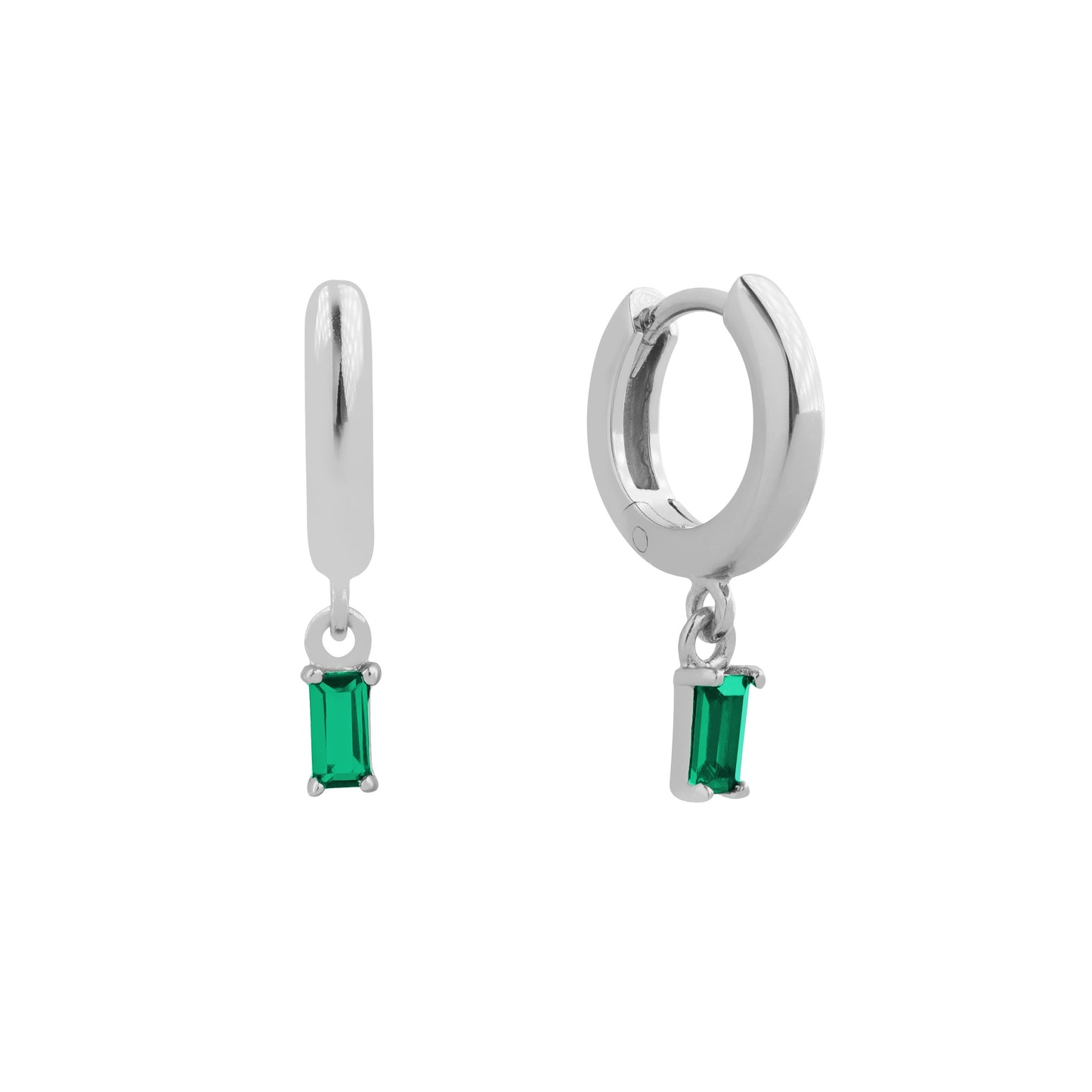 Oorhanger Emerald Green Zilver