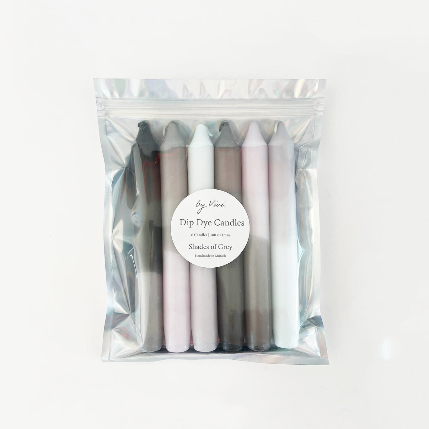 By Vivi. Dompel Dye Candles Set 6 I Shades Of Grey