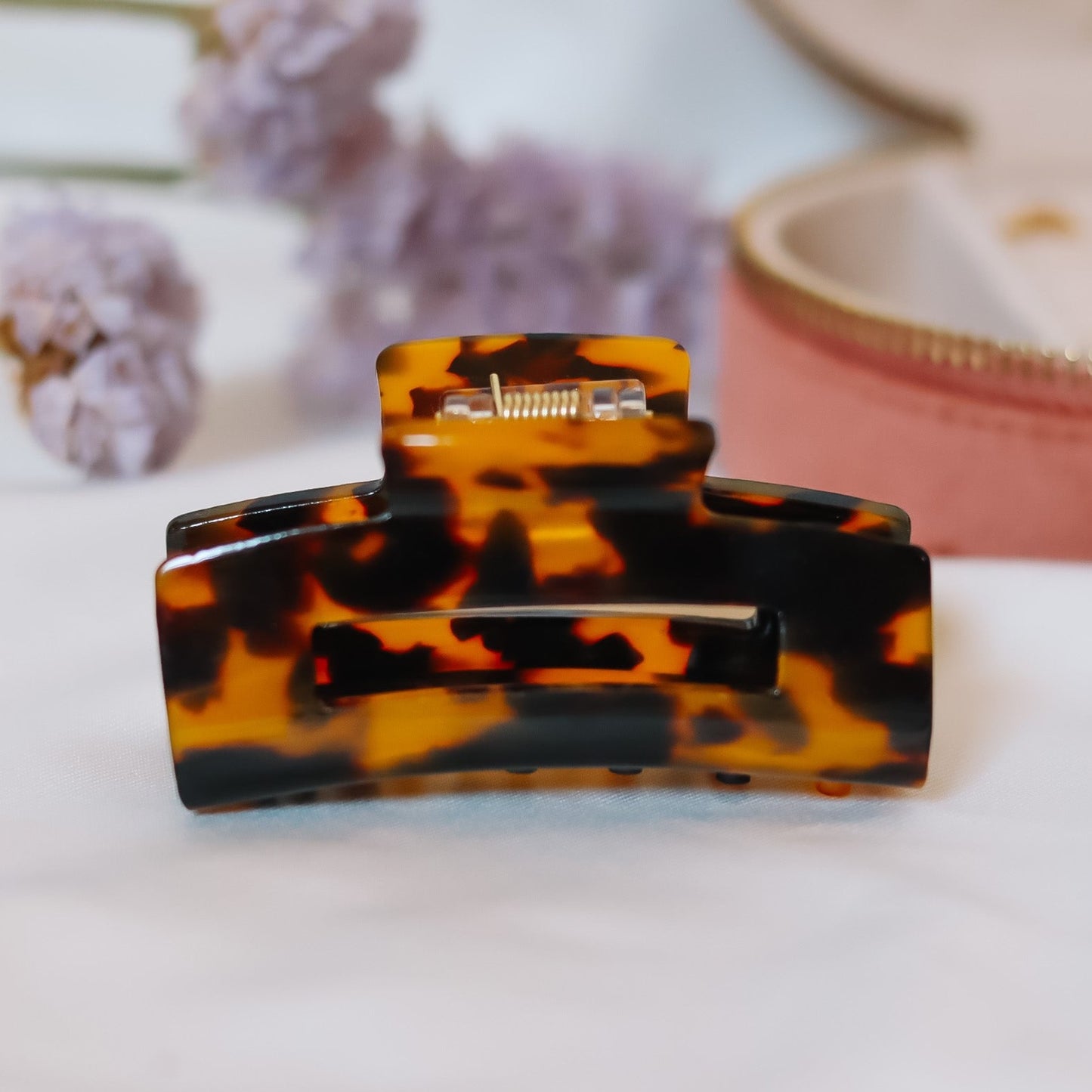 Medium Clip Love always I Brown Marble