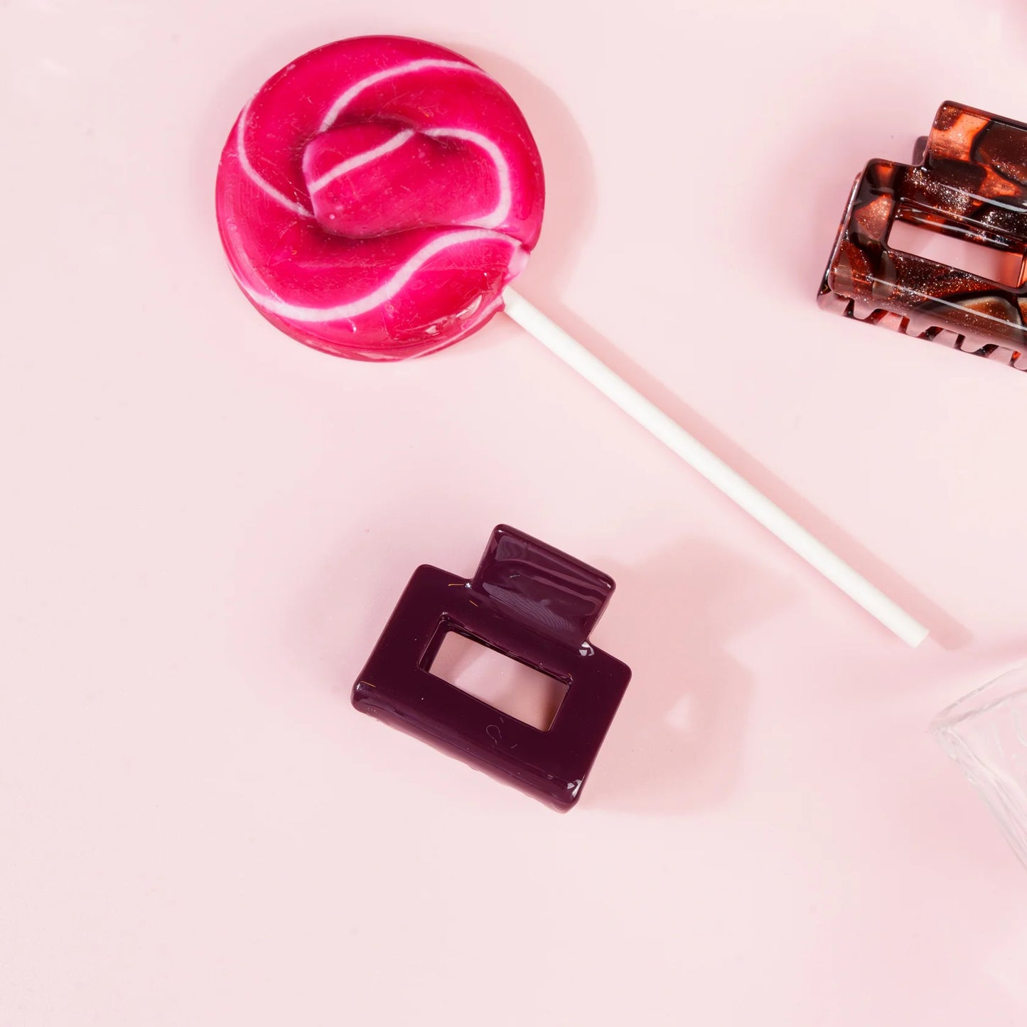 Haarknijper Mini Viv | Effen aubergine