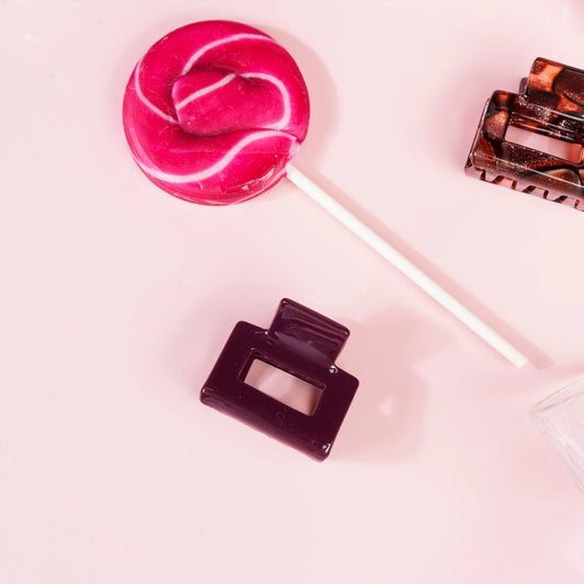 Haarknijper Mini Viv | Effen aubergine