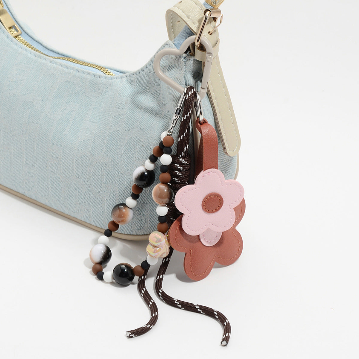 Key Chain Two Flowers I Bruin/roos