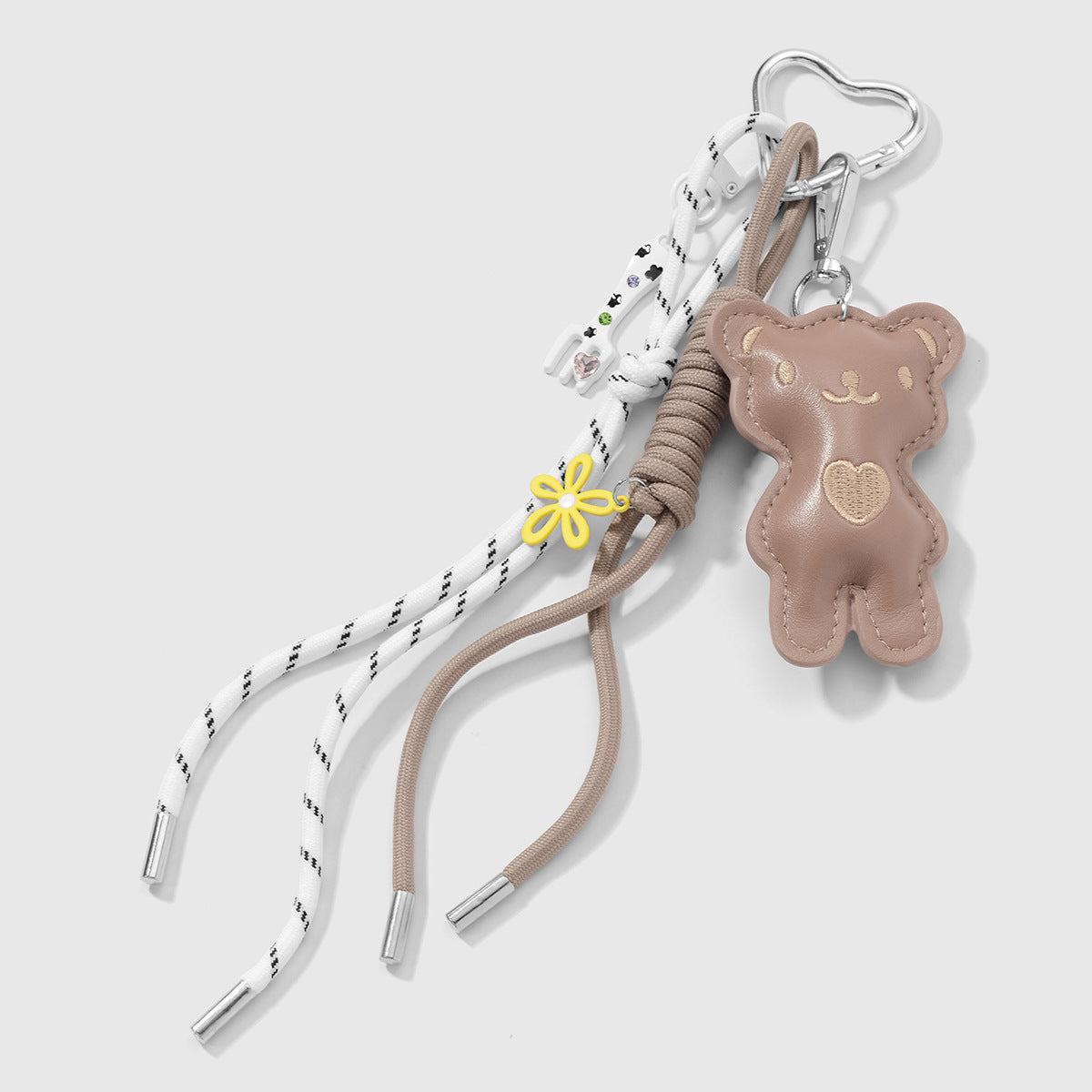 Key Chain Heart I Beige/wit