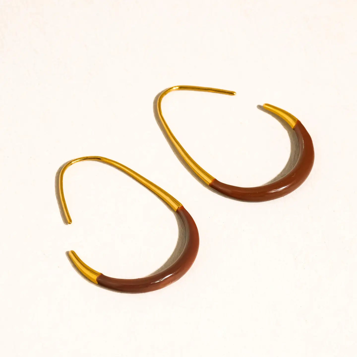 Perchée hoop I Goud/bruin