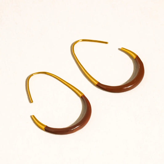 Perchée hoop I Goud/bruin