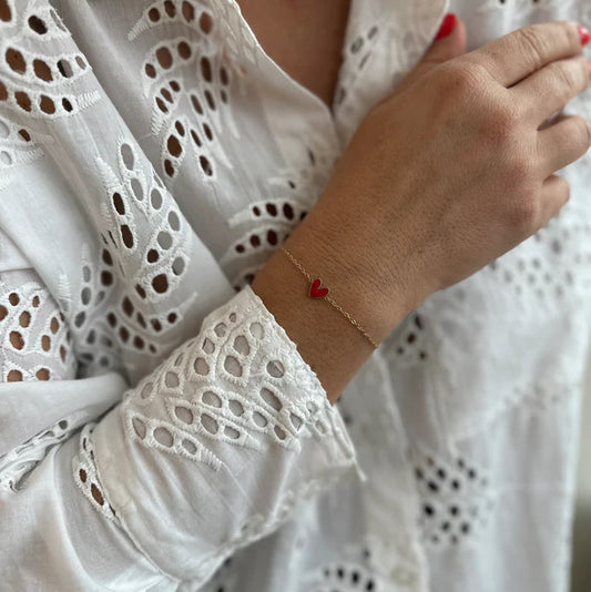 Armband Mini Hartje - Rood