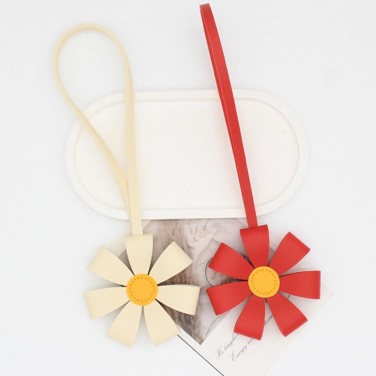 Key Chain Flower I Rood/geel