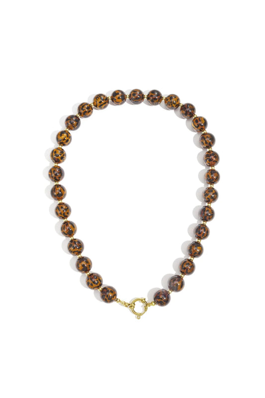 Ketting parels I panter bruin