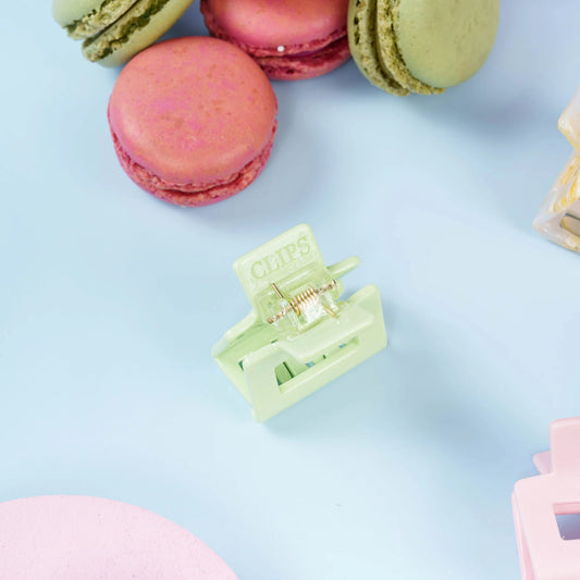 Haarknijper Mini Viv | Effen matcha groen