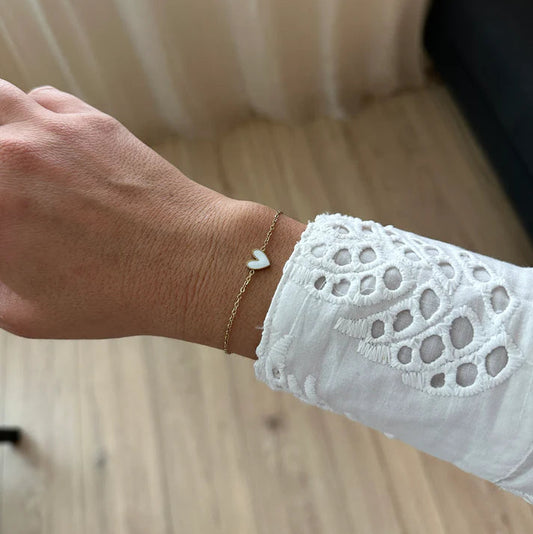 Armband Mini Hartje - Wit