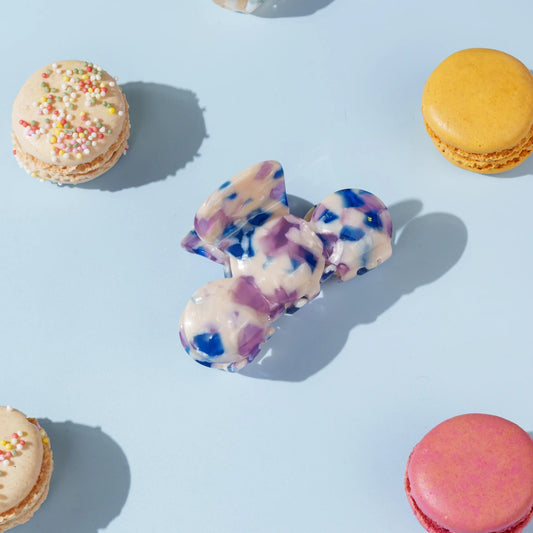 Haarknijper Nomi | Gevlekt blauw wit paars
