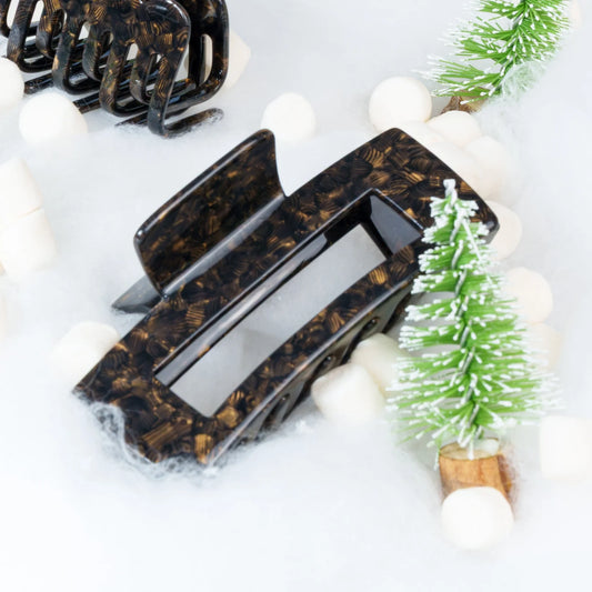 Haarknijper Mia | Mozaïek goud/zwart