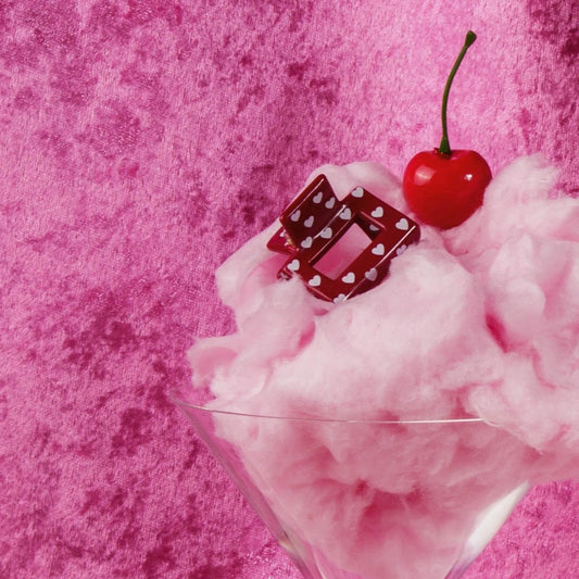 Haarknijper Mini Viv | Hartjes rood/wit