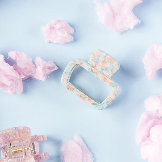 Haarknijper Medium Viv | Mozaïek roze turquoise