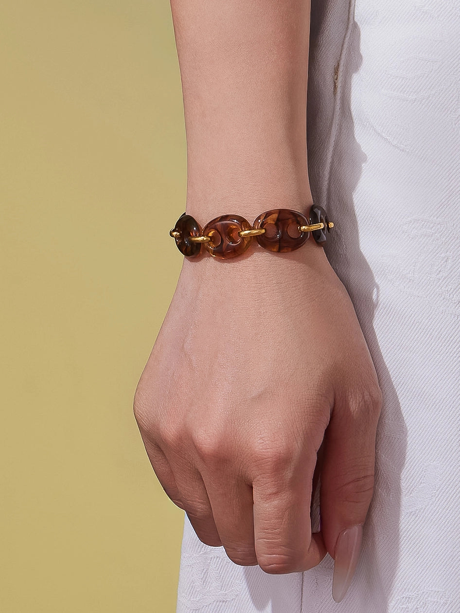 Armband Goud resin chunky