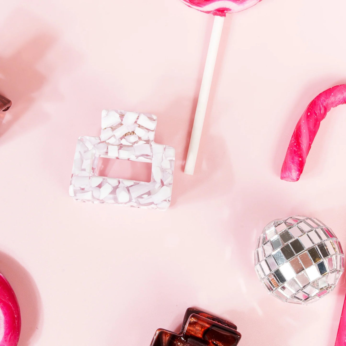 Haarknijper Mini Viv | Wit gevlekt