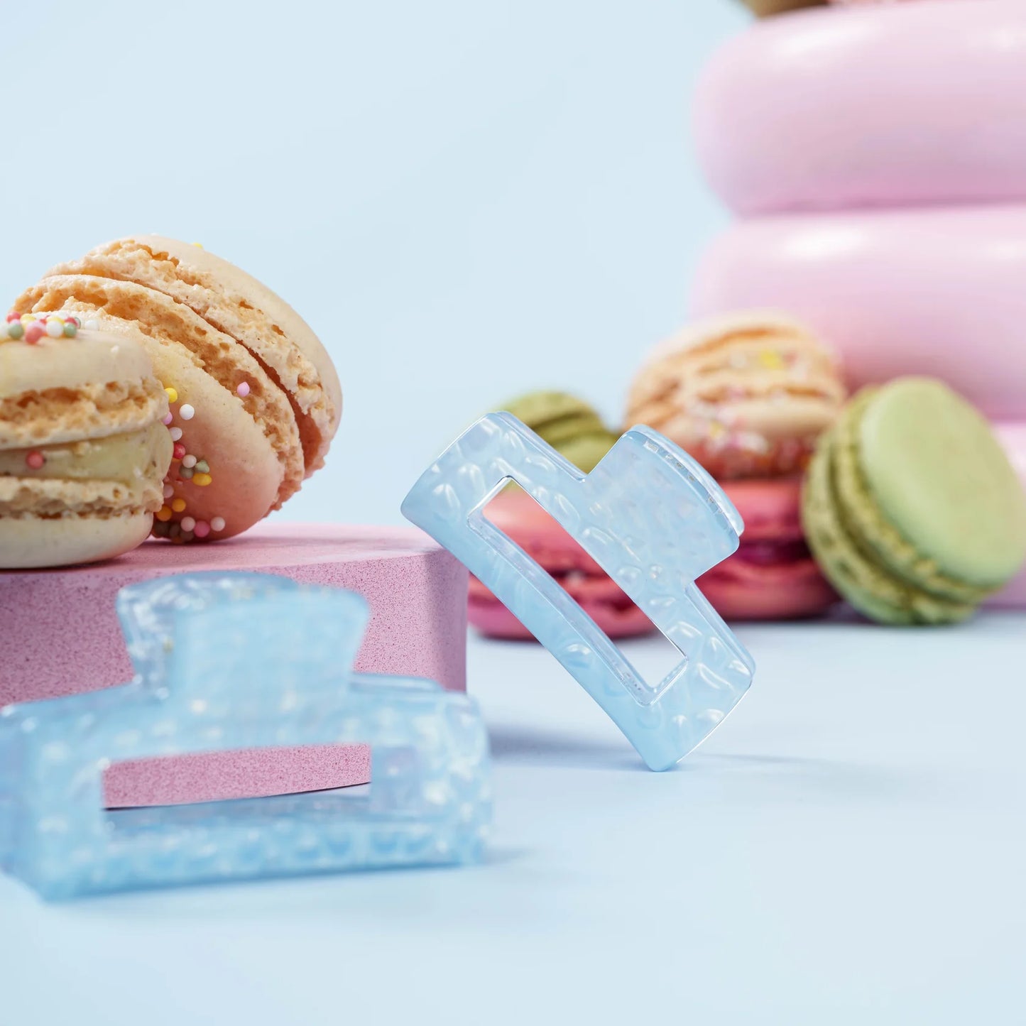 Haarknijper Mini Bo | Schubben blauw