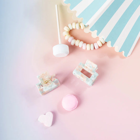 Haarknijper Mini Viv | Mozaïek roze turquoise