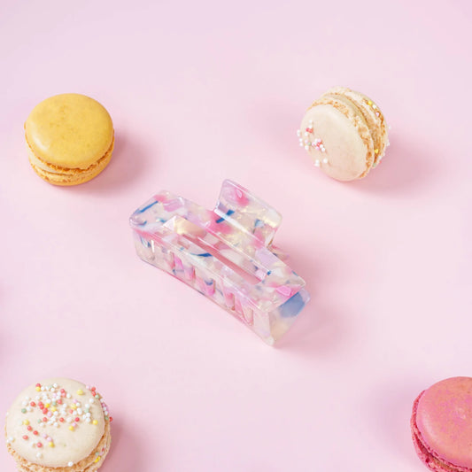 Haarknijper Maya | Marmer roze wit blauw
