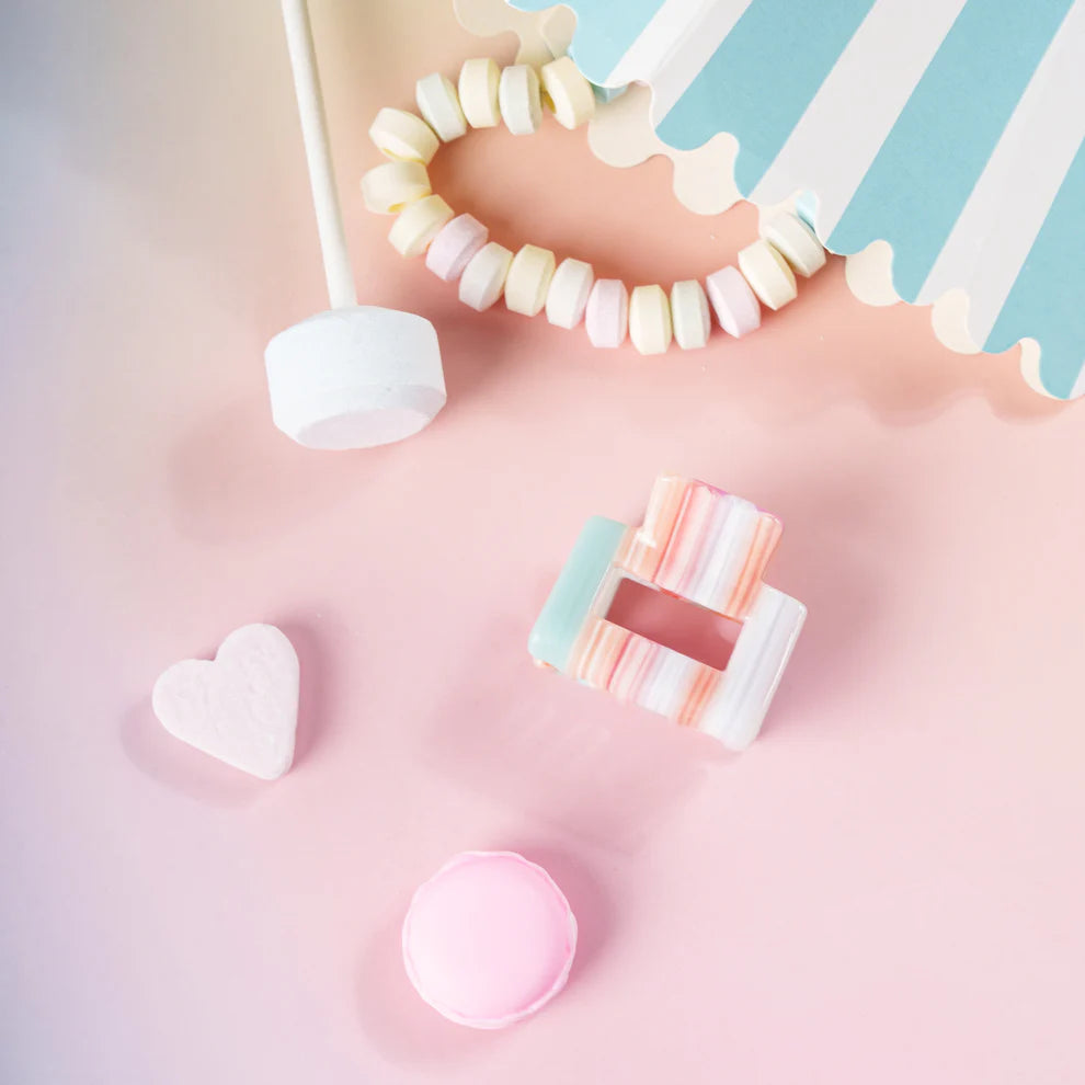Haarknijper Mini Viv | Gestreept pastel
