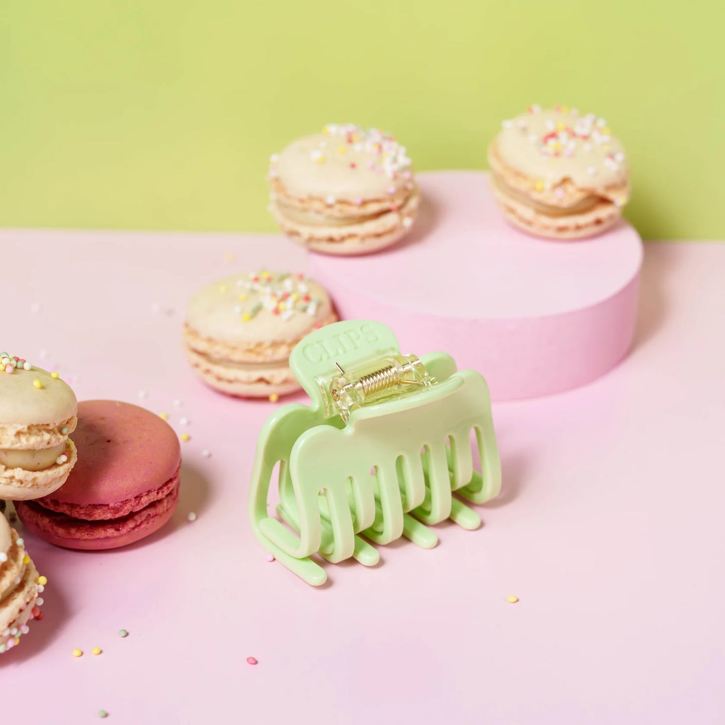 Haarknijper Evi | Effen matcha groen