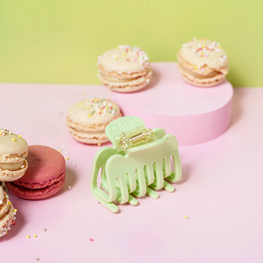 Haarknijper Evi | Effen matcha groen