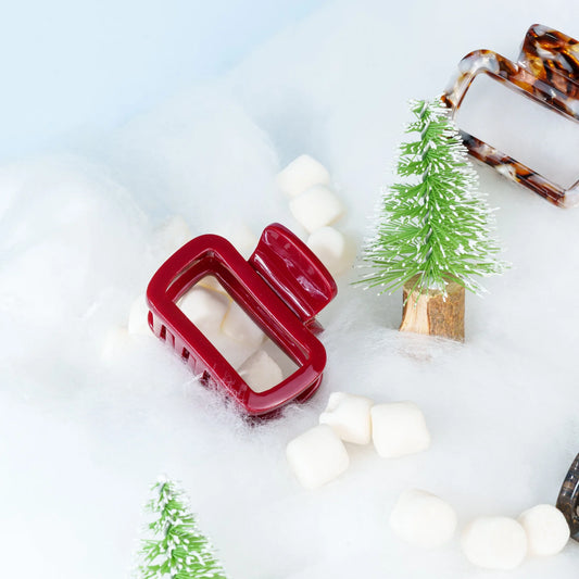 Haarknijper Medium Viv | Effen bordeaux