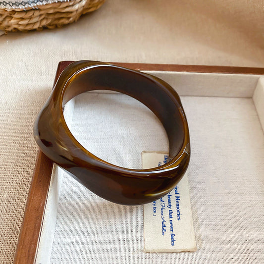 Armband Irregular Shape I Acrylic brown