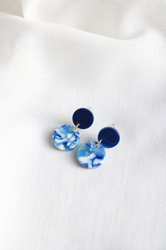 Amelia Statement | Blauw gemarmerd