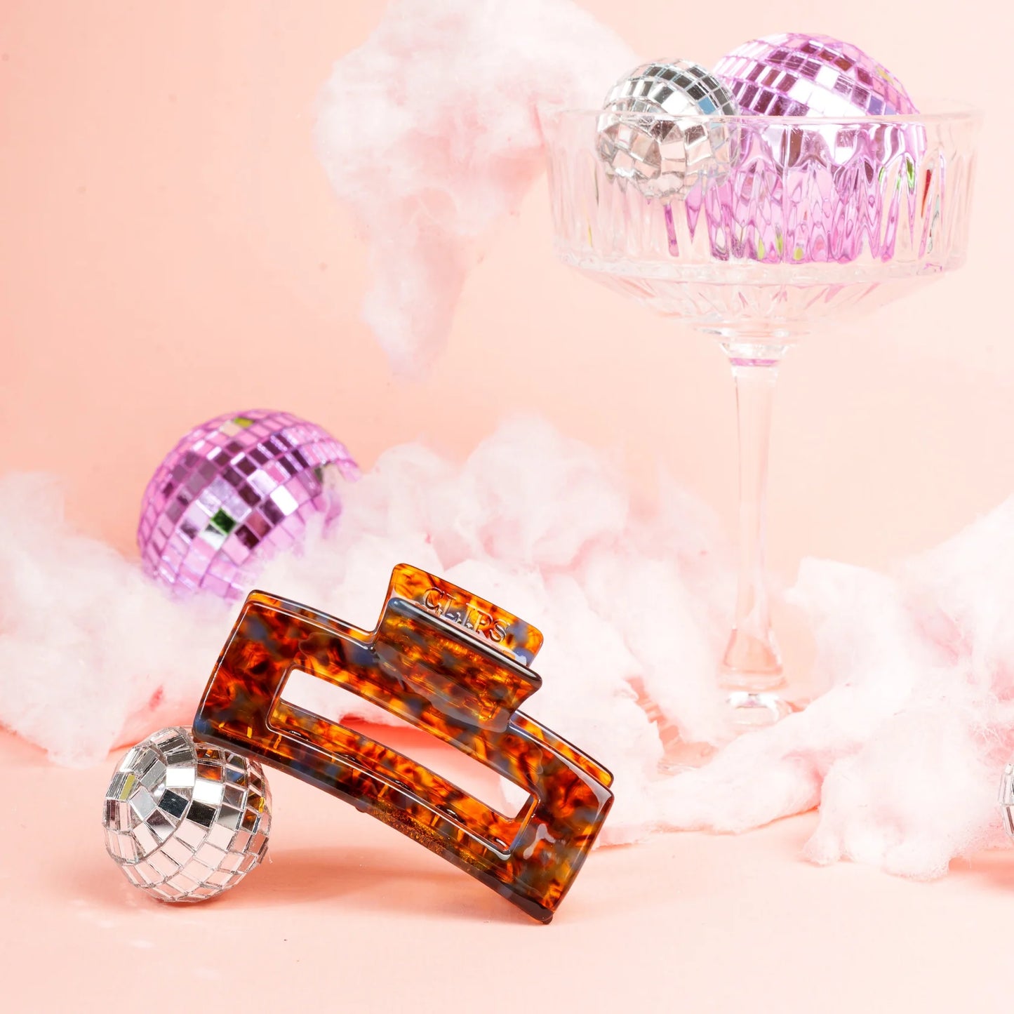 Haarknijper Maya | Marmer donkerbruin/blauw