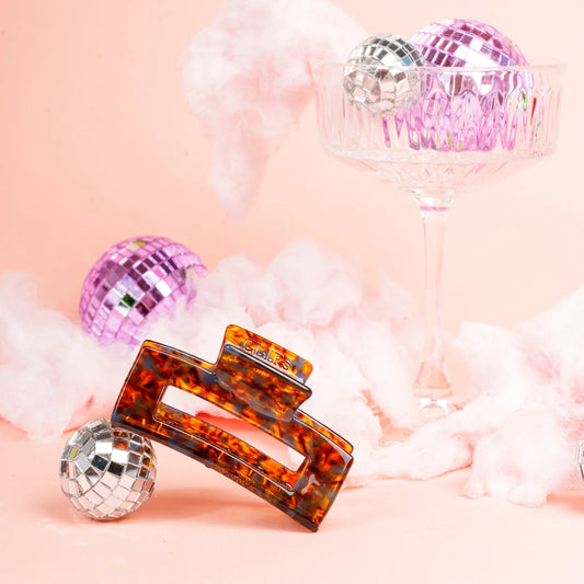 Haarknijper Maya | Marmer donkerbruin/blauw