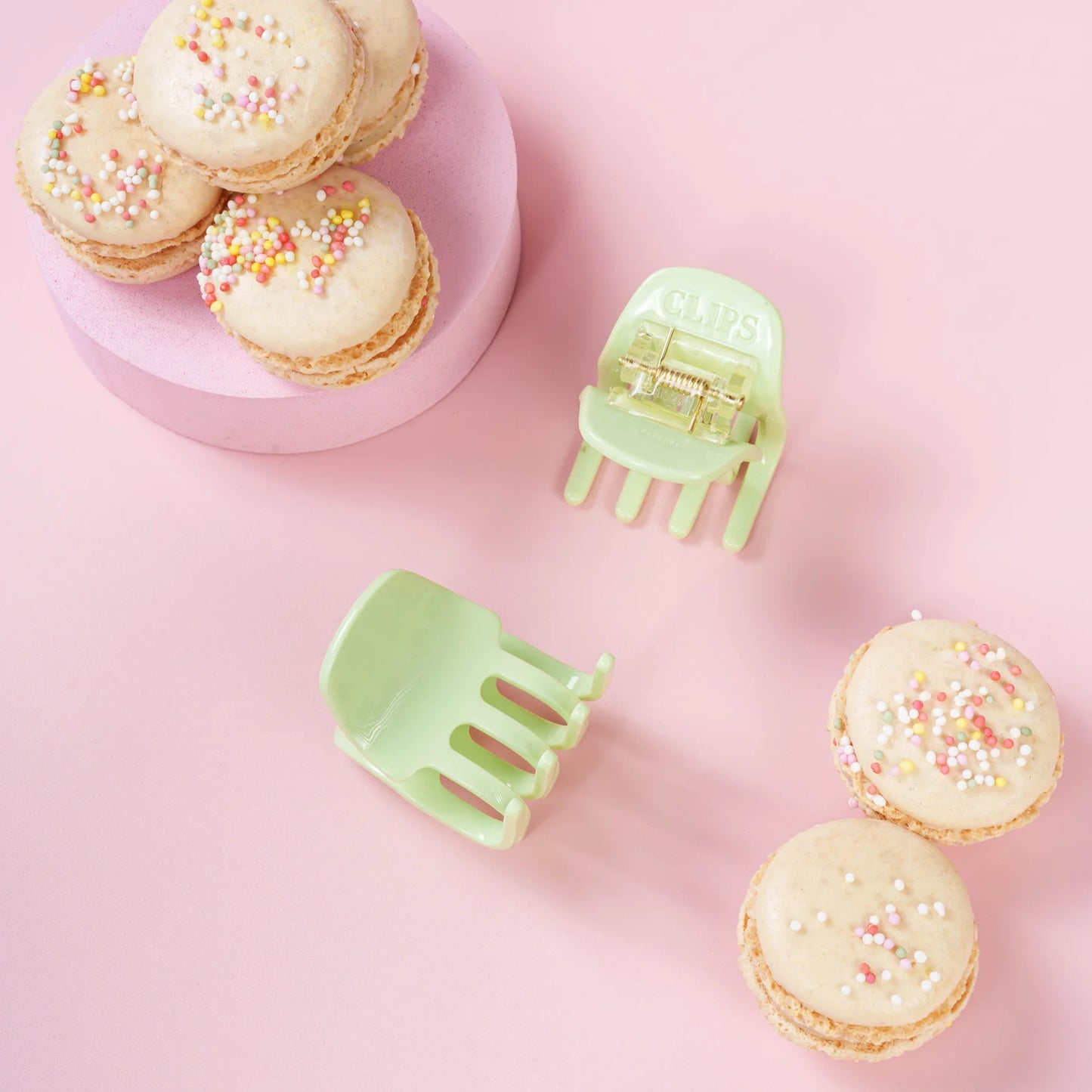 Haarknijper Manou | Effen matcha groen