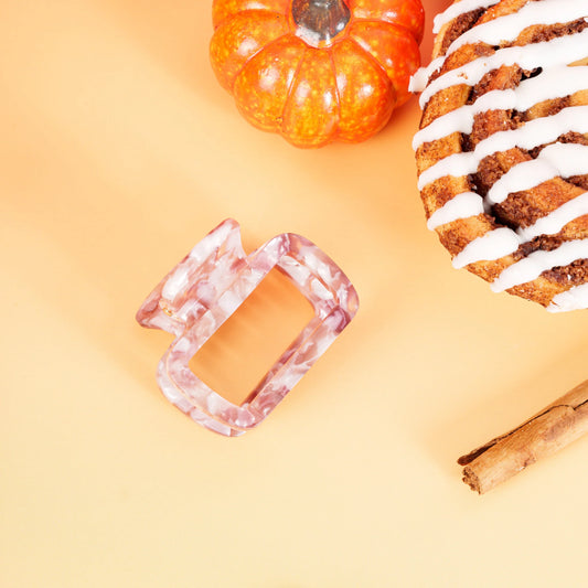 Haarknijper Medium Viv | Marmer oudroze