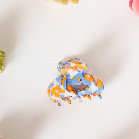 Haarknijper Mini Zoë | Blauw / Oranje