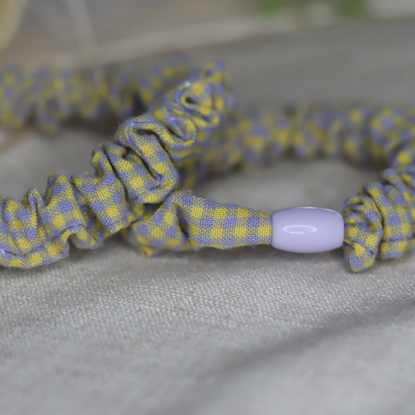 Scrunchie Geruiten I Yellow/Purple
